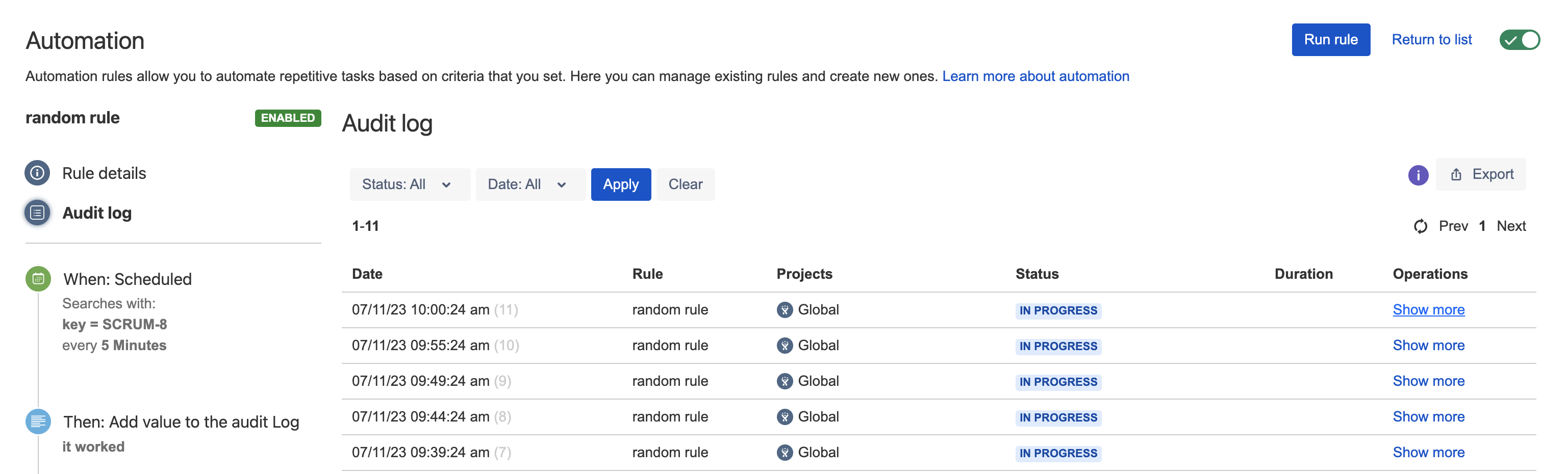 Automation For Jira All The Rules Are Stuck In The In Progress